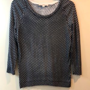 LOFT Black & White Lightweight Sweater Size Small Petite